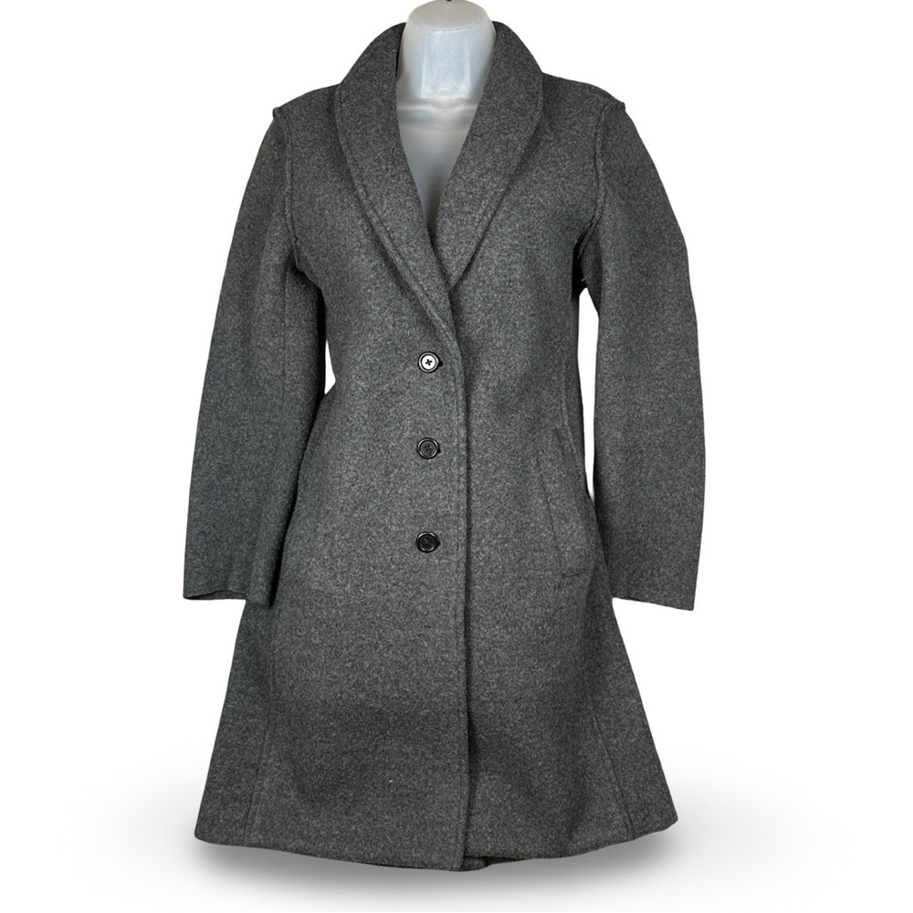 J.Crew Daphne Topcoat Women 4 Gray Boiled Wool Blend Classic Winter Coat
